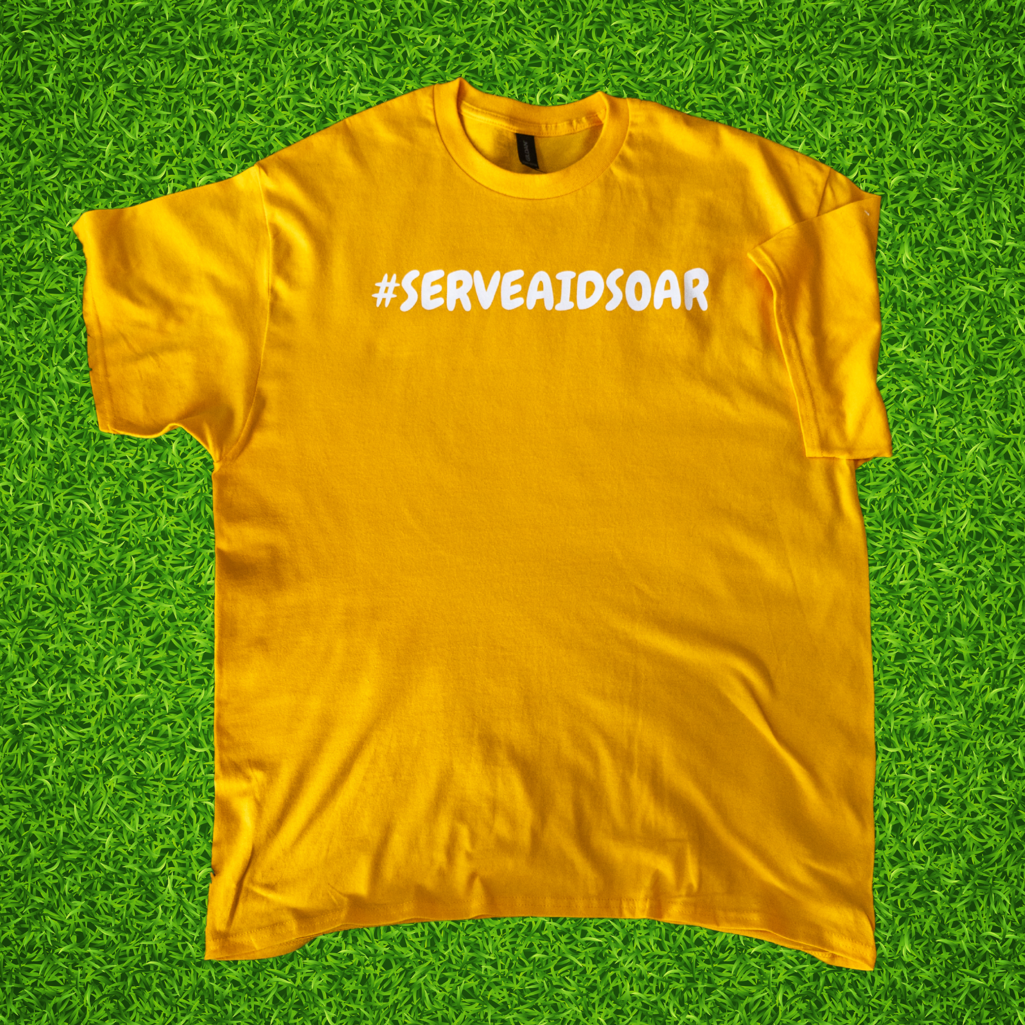 #ServeAidSoar Tee - Golden Yellow