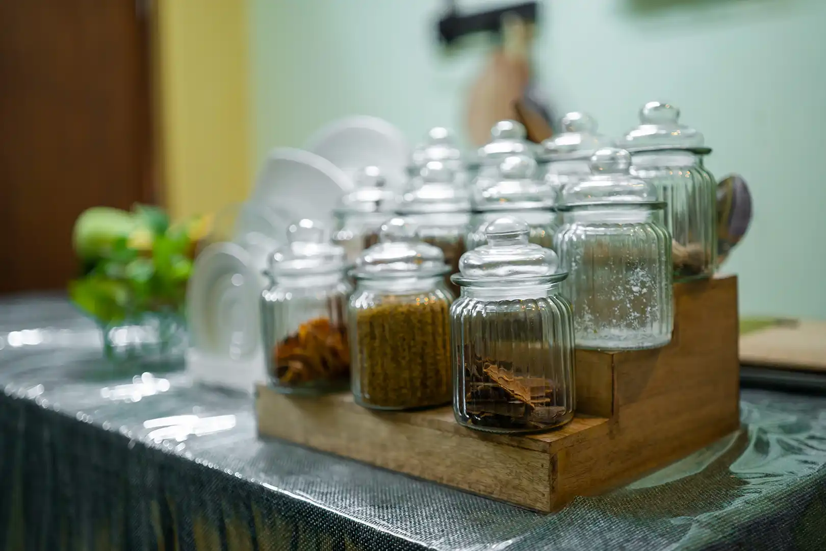 Spices used for ayurvedic massage by satvan yoga, goa
