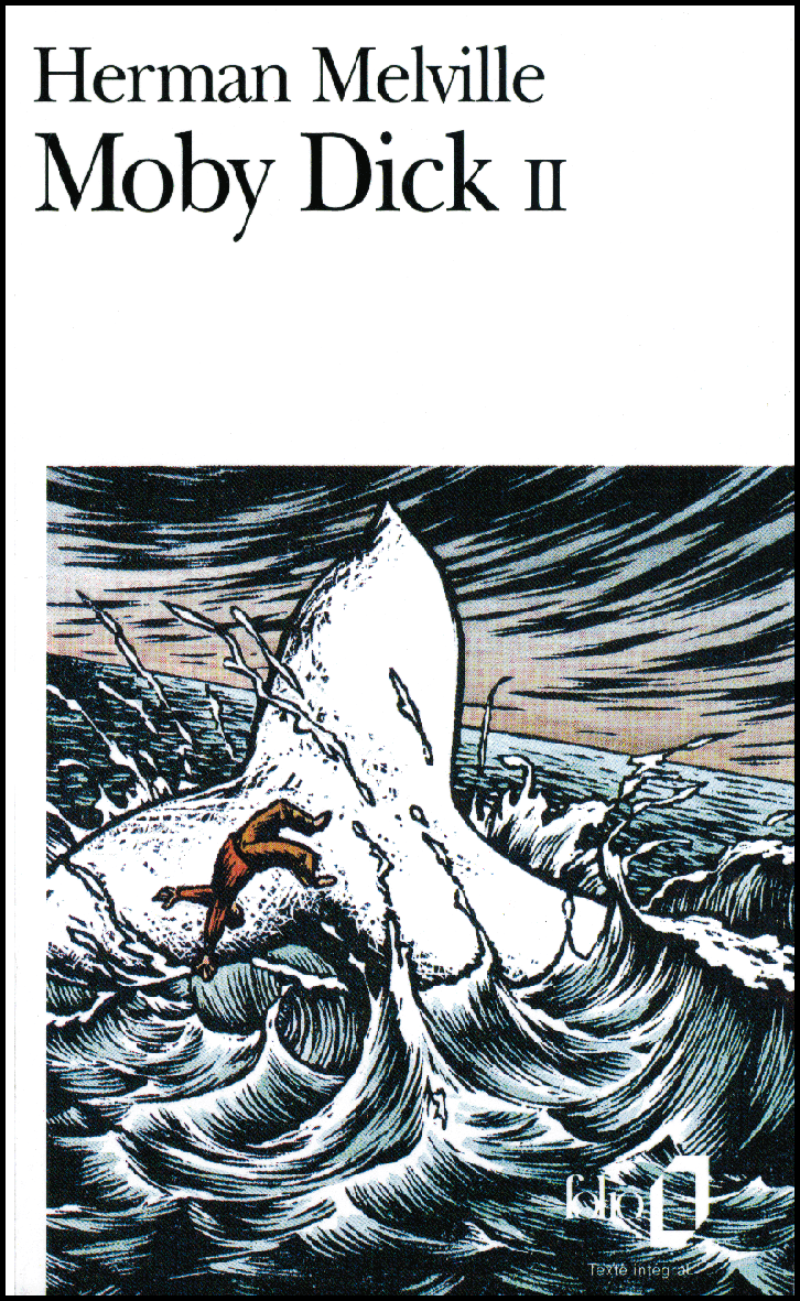 couverture livre, dessin, gravure, folio, gallimard, herman melville, moby dick, T.2