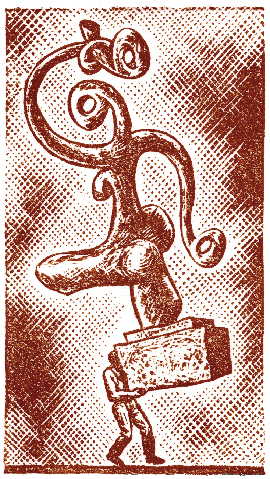 carte de vœux, 1995, linogravure