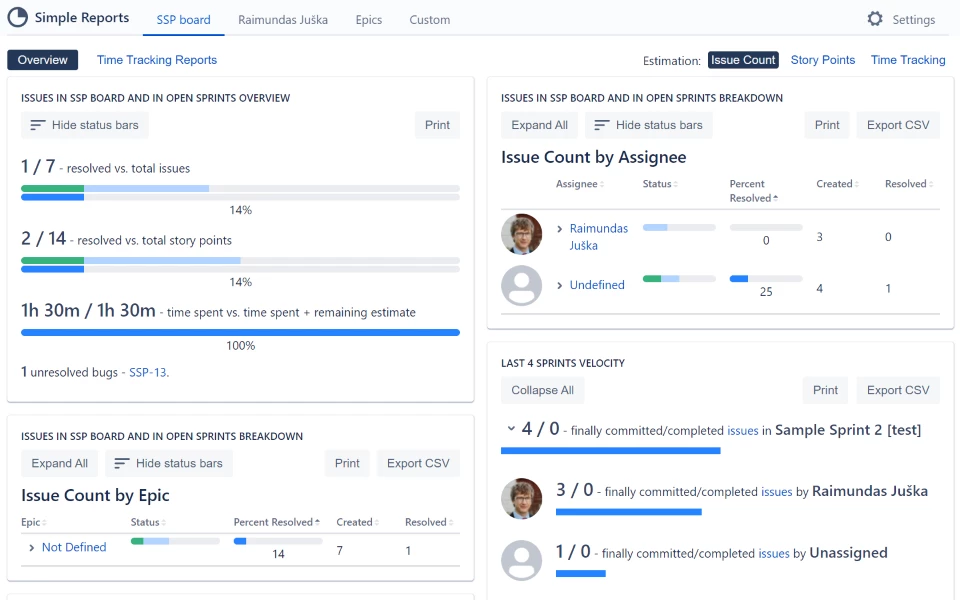 Simple Custom Reports & Charts for Jira
