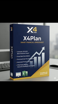 Miniatura: Full demonstration of X4Plan Smart Financial Spreadsheet showing dashboard, cash flow tracking, automated P&L