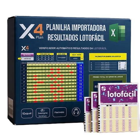 A Planilha Lotofácil da X4Plan Verifica Importa Resultados  Loteria