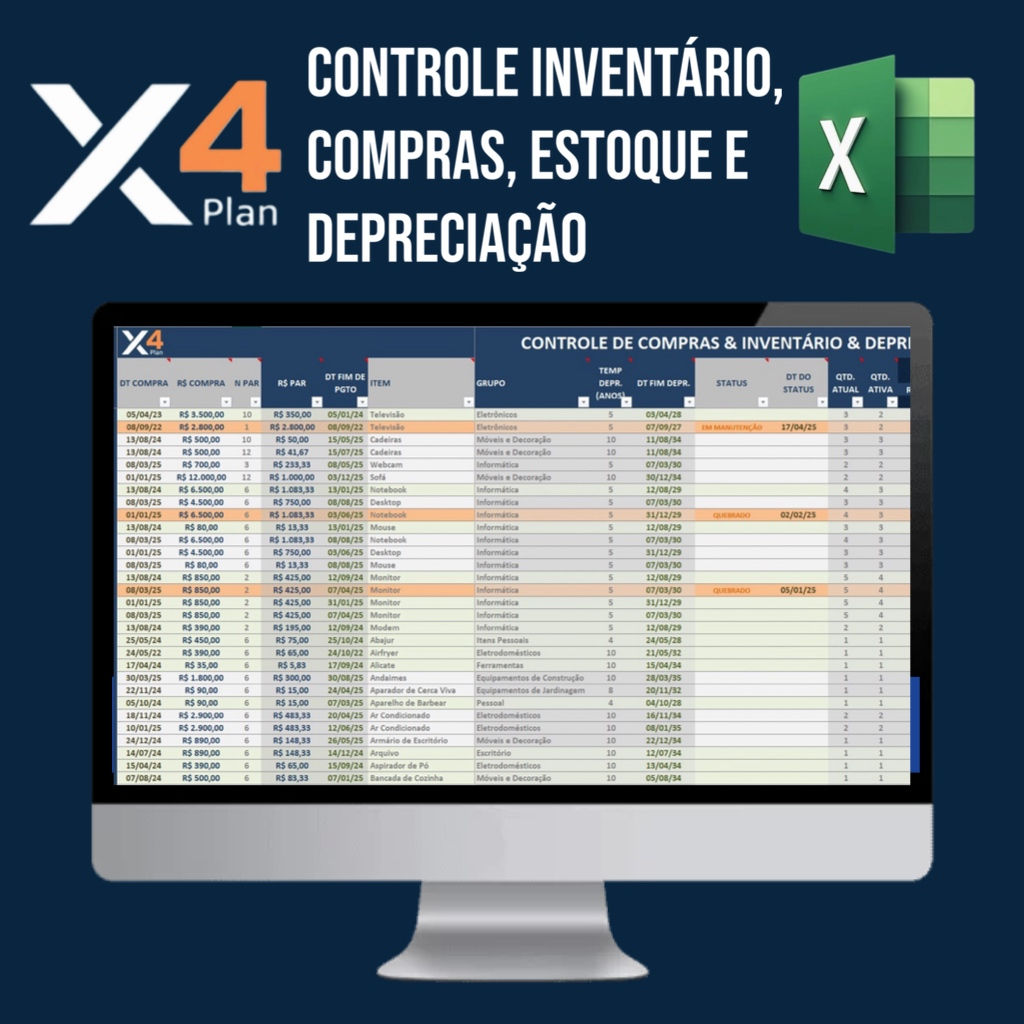 Planilha Controle Inventario Estoque