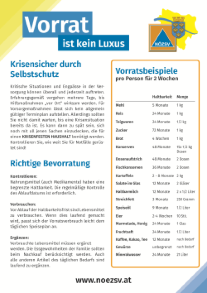 Vorschau: Bevorratung - Inserat - A4 - 1seitig