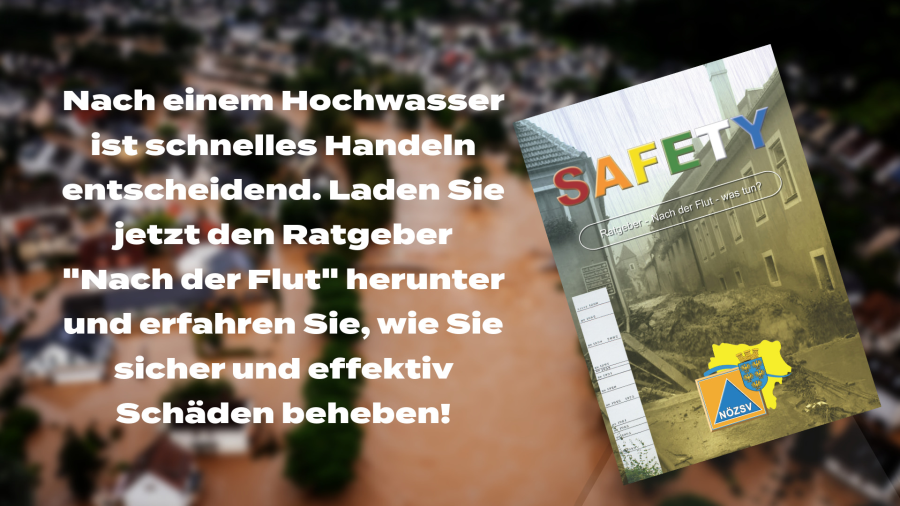 Nach der Flut. Ratgeber für die Zeit nach einem Hochwasser.