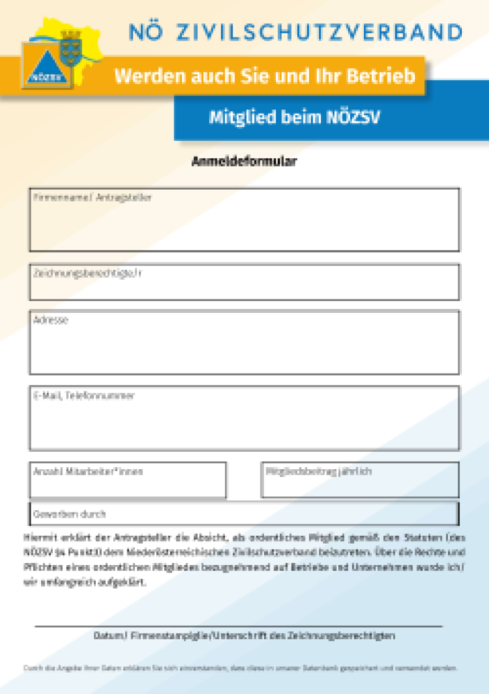 Vorschau: Anmeldeformular für Betriebe