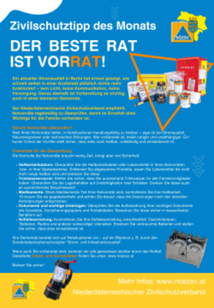 Vorschau: Pressekit - Der beste Rat ist Vorrat
