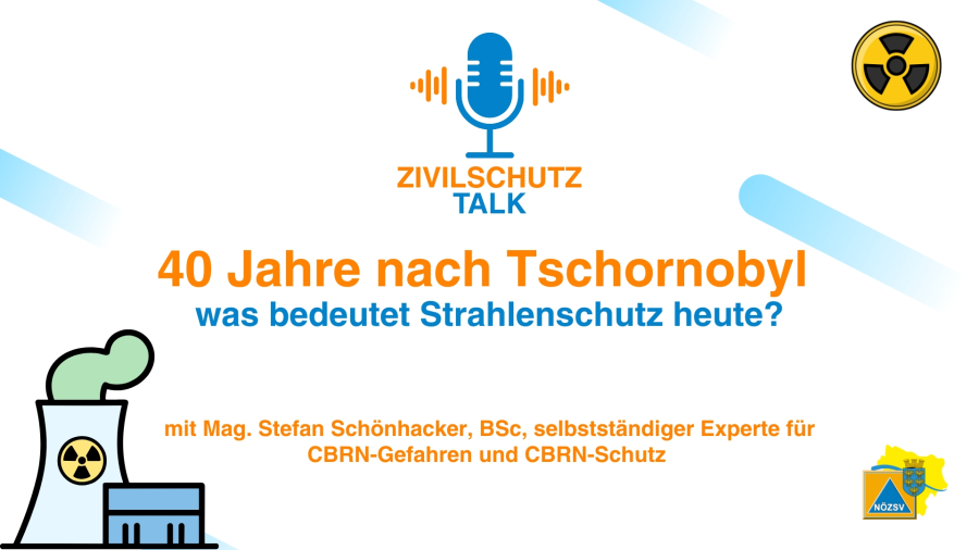Zivilschutz-Talk: Strahlenschutz. 40 Jahre nach Tschernobyl – was bedeutet Strahlenschutz heute? Mit Mag. Stefan Schönhacker.