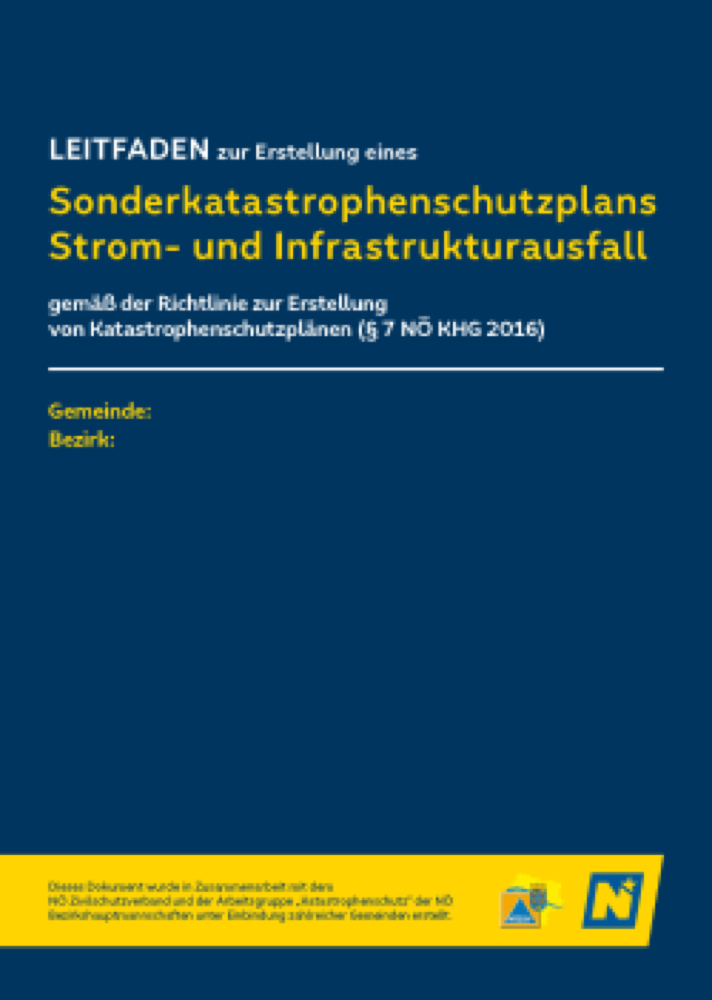 Vorschau: Leitfaden Sonderkatastrophenschutzplan Strom- und Infrastrukturausfall