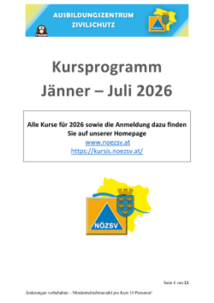 Vorschau: Kursprogramm - 1. Halbjahr 2026