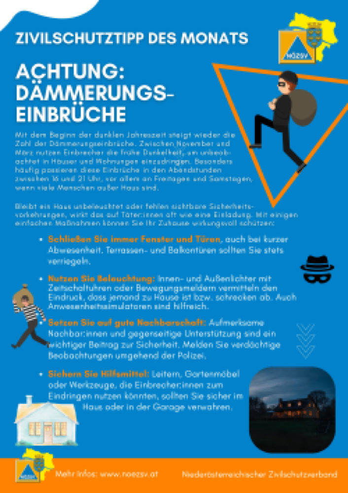 Vorschau: Pressekit - Achtung Dämmerungseinbrüche