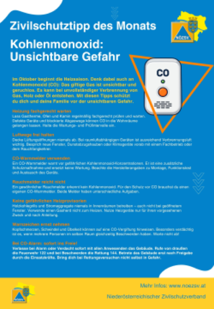 Vorschau: Pressekit - Kohlenmonooxid: Unsichtbare Gefahr