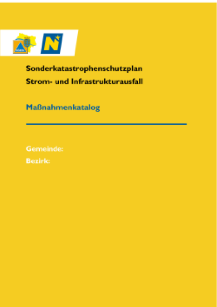 Vorschau: Maßnahmenkatalog für Gemeinden / Strom- und Infrastrukturausfall