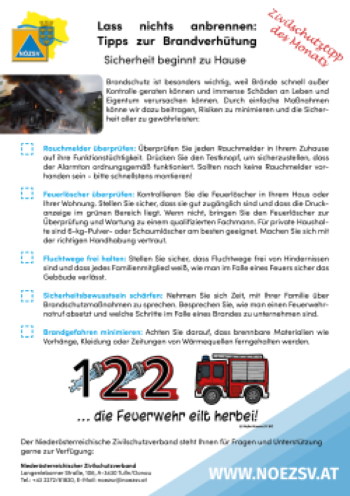 Vorschau: Pressekit - Brandverhütung