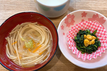 スープパスタと副菜