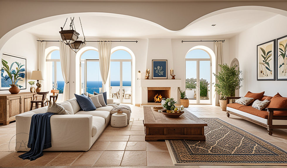 תמונה ממוזערת: עיצוב פנים סלון בסגנון אגן הים התיכון