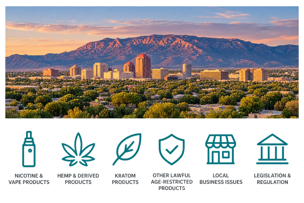 Albuquerque skyline with Sandia Mountains at golden hour