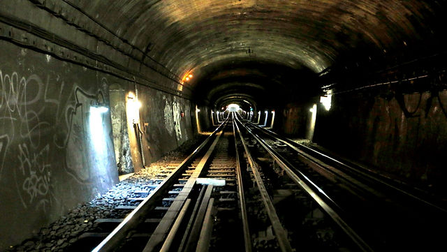Tunnel near the Laumiere metro st