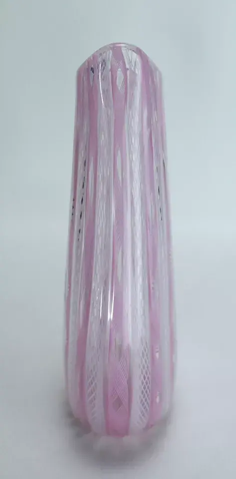 Thumbnail: Murano Glass Vase Ballarin Pink Latticinio