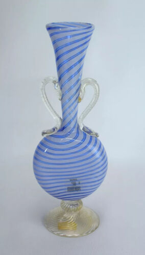 Thumbnail: Murano Glass Vase Filigrana