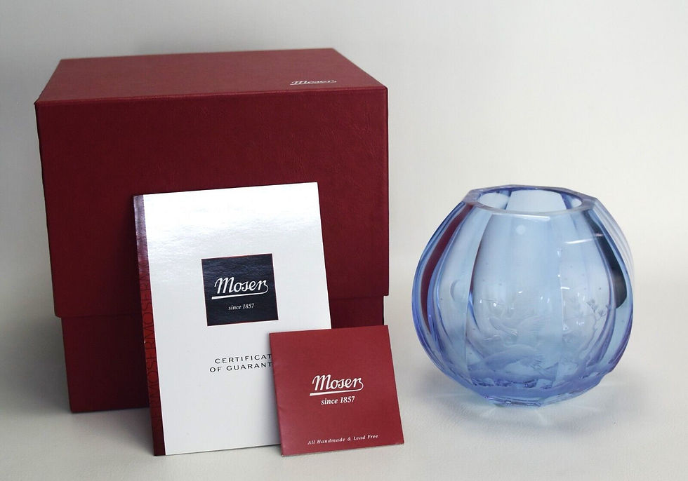 Thumbnail: Moser Crystal Glass Vase Flying Cranes