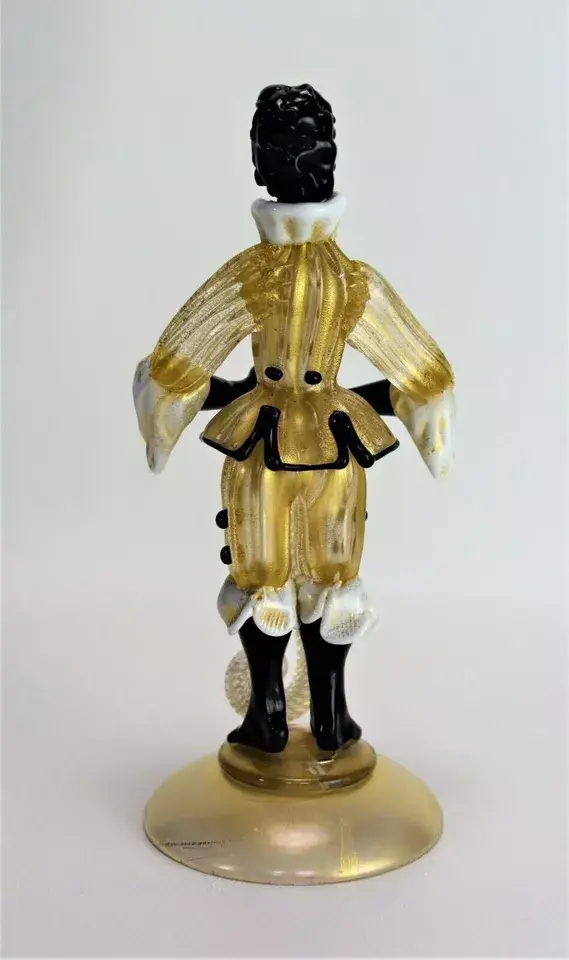 Thumbnail: Murano Glass Vase Cornucopia Blackamoor Figurine