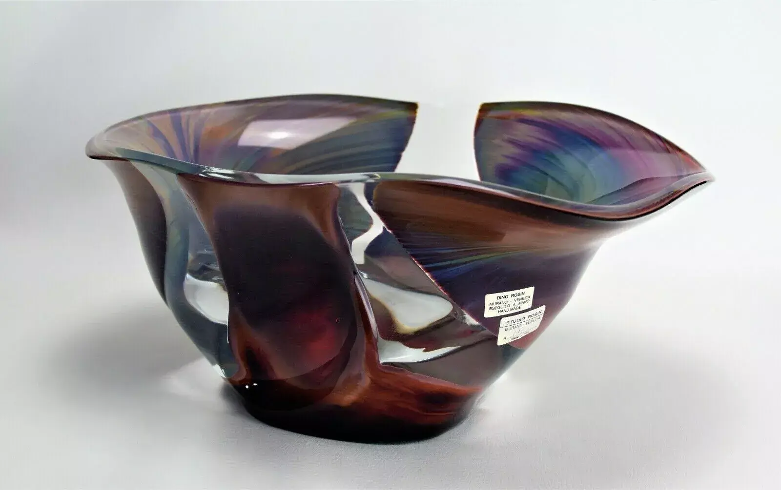 Dino Rosin Calcedonio Sculpture Murano Glass