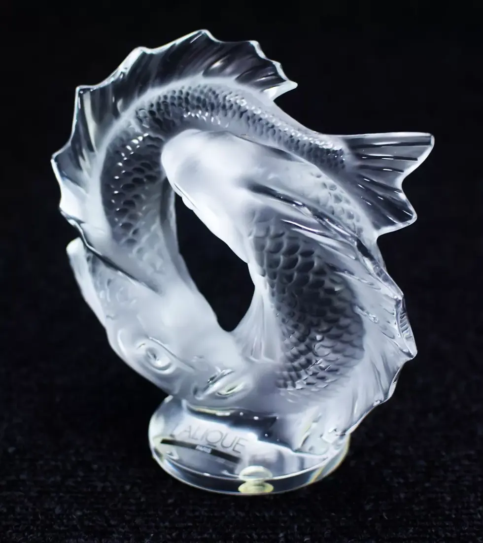 Thumbnail: Lalique Crystal Sculpture Deux Poisson Fish