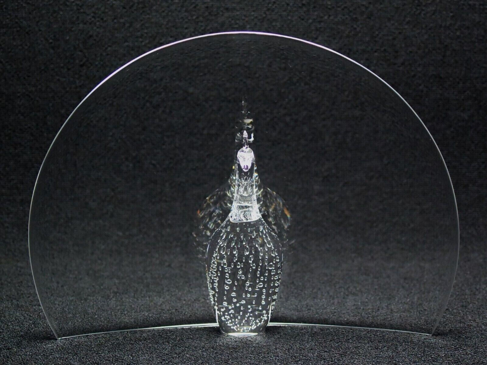 Steuben Peacock Sculpture