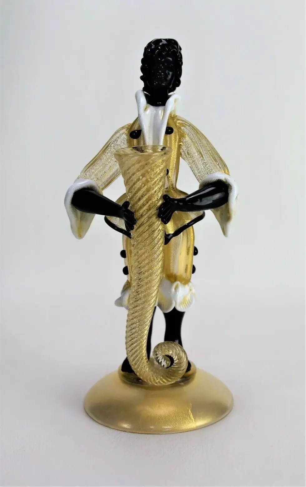 Thumbnail: Murano Glass Vase Cornucopia Blackamoor Figurine