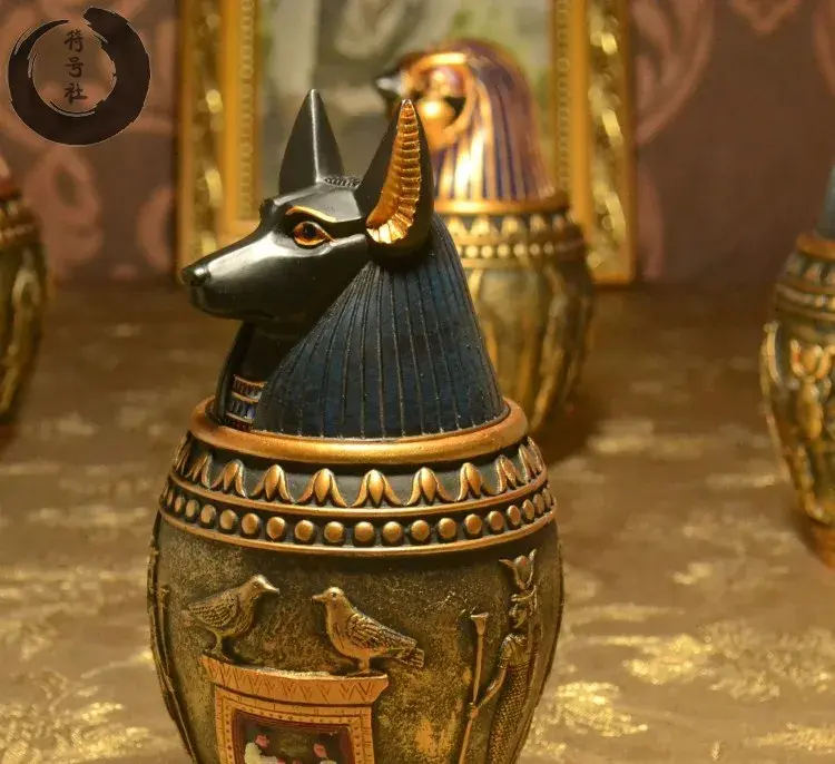 Thumbnail: Pet cinerary casket Egyptian Pharaoh style imported resin cremation urn for cats