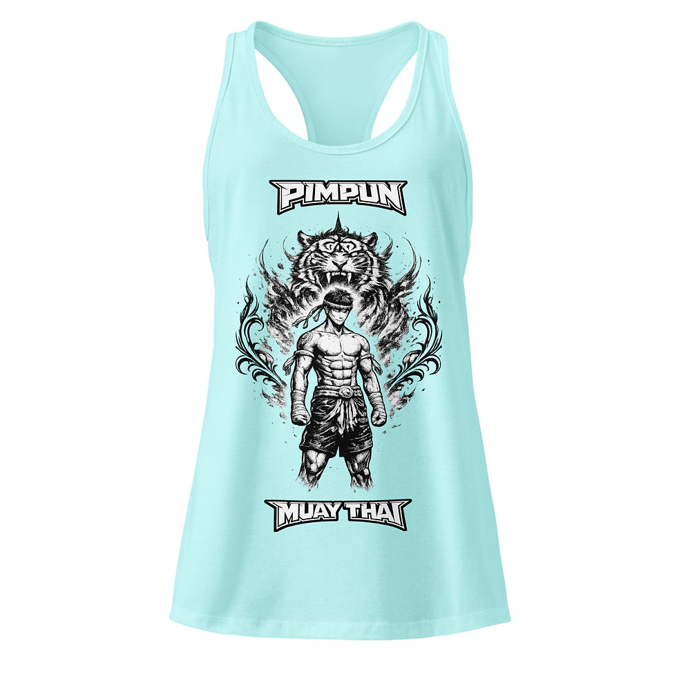 Miniaturbild: Muay Thai Damen Racerback Tank Top – Tiger Spirit Fighter Design | PIMPUN