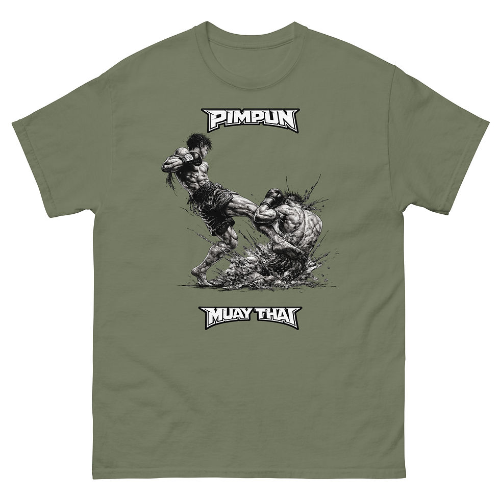 Miniaturbild: Muay Thai Low Kick Destroyer – Unisex Shirt | Brutal Impact Ink Design