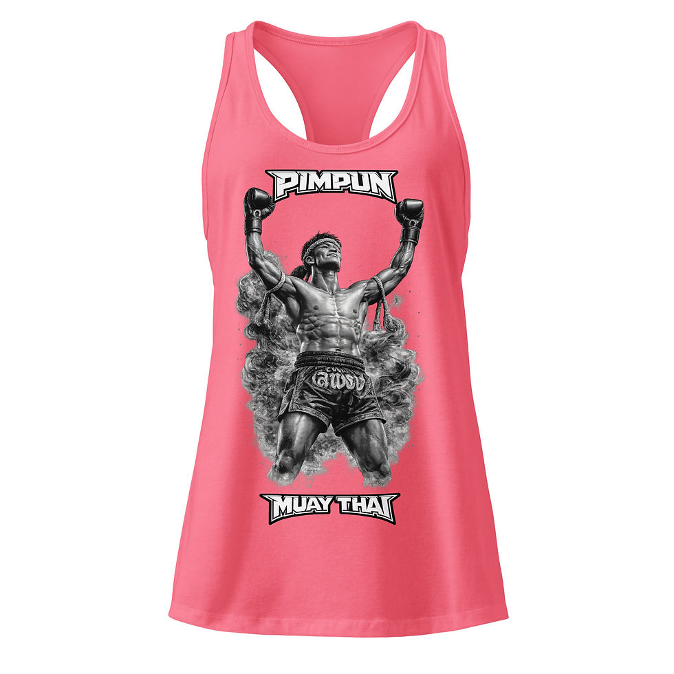 Miniaturbild: Muay Thai Damen Tank Top Racerback – Fighter Victory Design | PIMPUN