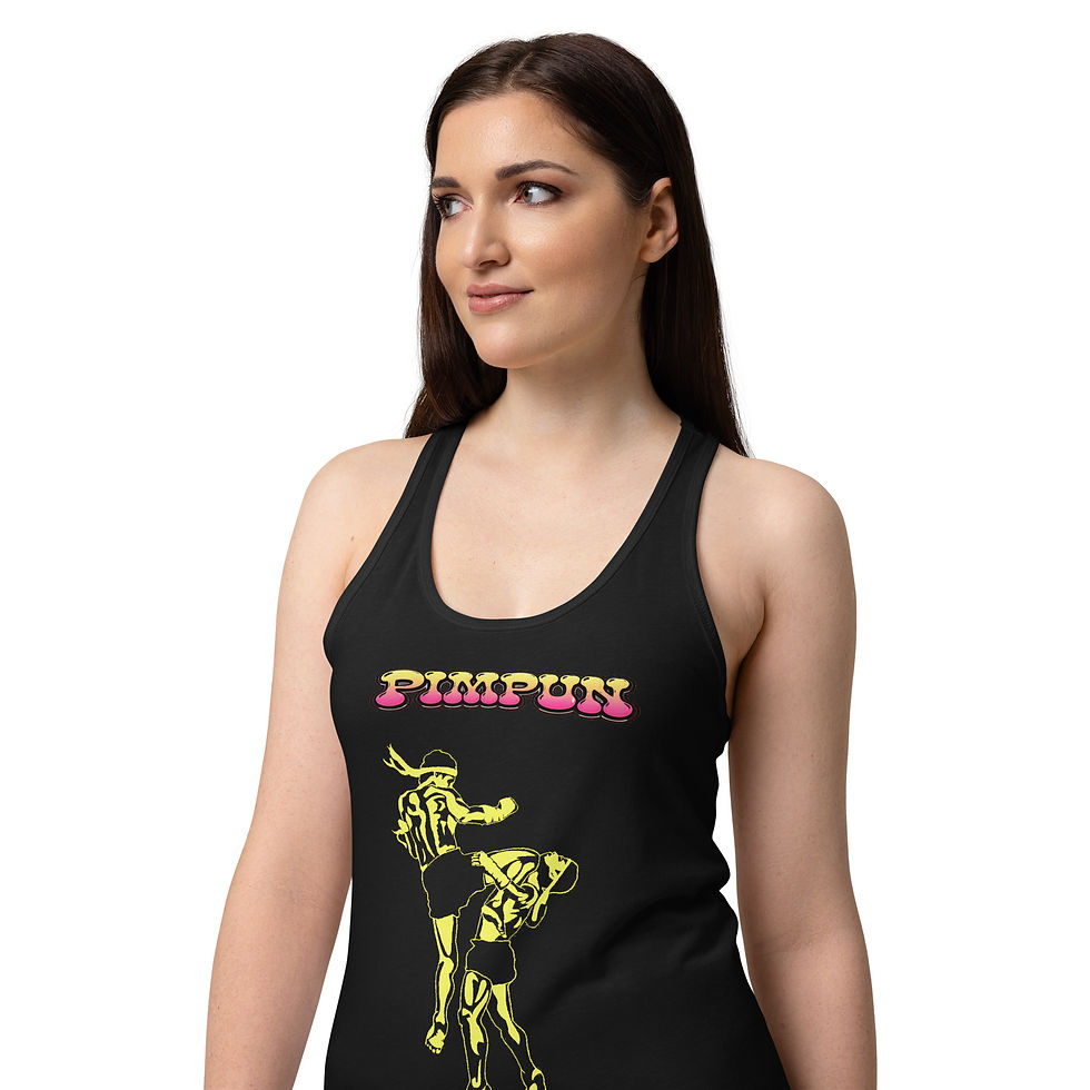 Miniaturbild: PIMPUN Logo Damen Tank Top – Streetwear Fitness Style Minimal Shirt