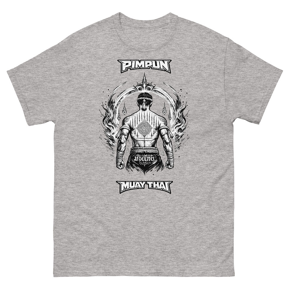 Miniaturbild: PIMPUN Muay Thai T-Shirt – Sak Yant Warrior Back Design