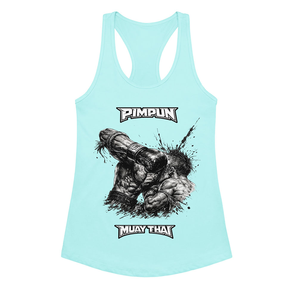 Miniaturbild: Muay Thai Damen Tank Top – Elbow Strike Design | MMA Top | Gym Wear