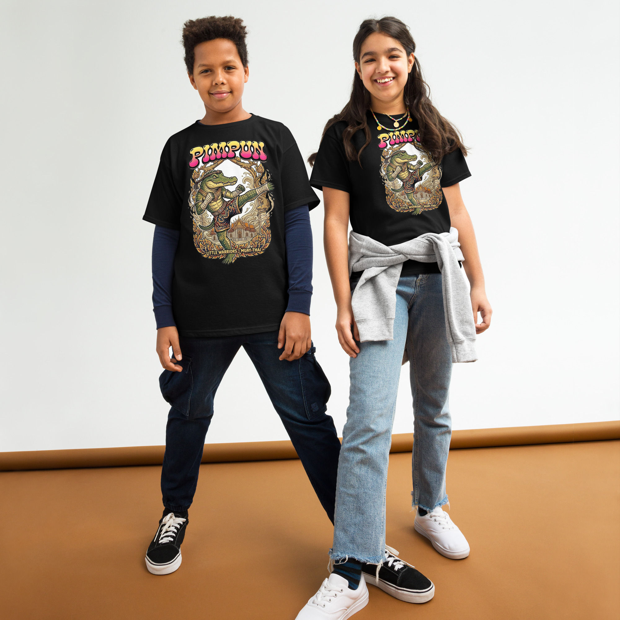 Muay Thai Krokodil Kinder T-Shirt – Little Warriors Power 🐊🔥