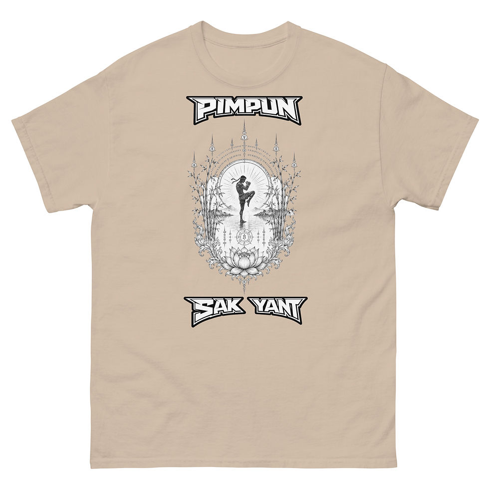 Miniaturbild: PIMPUN Sak Yant Muay Thai Bamboo Spirit T-Shirt – Thai Balance Art