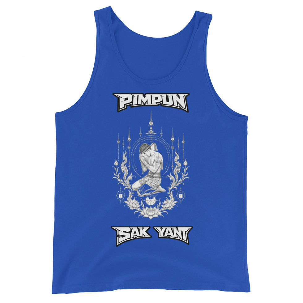 Miniaturbild: PIMPUN Sak Yant Muay Thai Wai Kru Herren Tank Top – Muay Thai Ritual Art