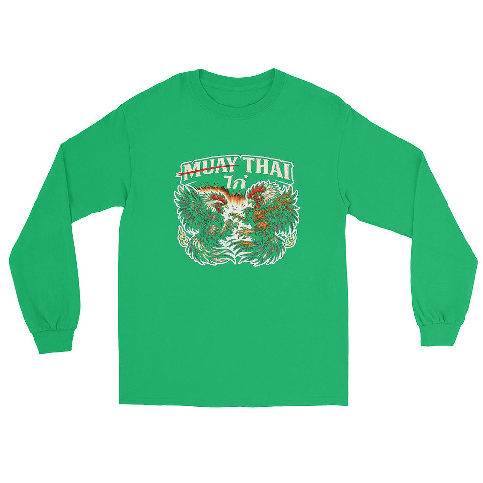 Miniaturbild: Muay / Kai Thai Longsleeve – Fighting Rooster | Streetwear Shirt 100% Baumwolle