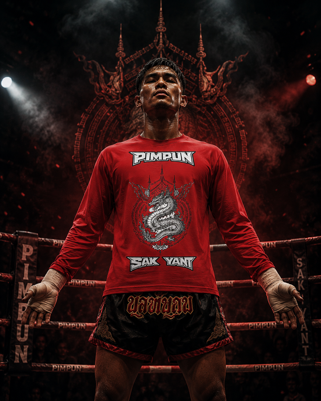 PIMPUN SAK YANT DRAGON Longsleeve – Muay Thai Streetwear