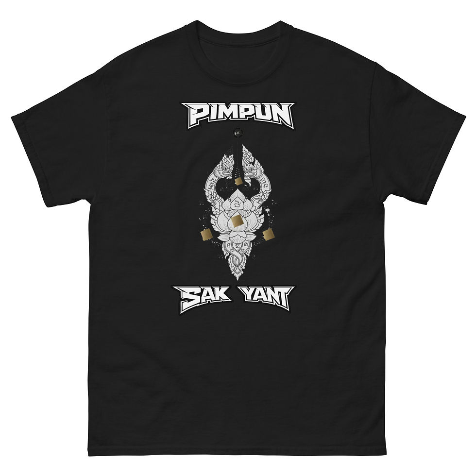 Miniaturbild: PIMPUN Sak Yant Lotus T-Shirt – Spirituelle Thai Streetwear