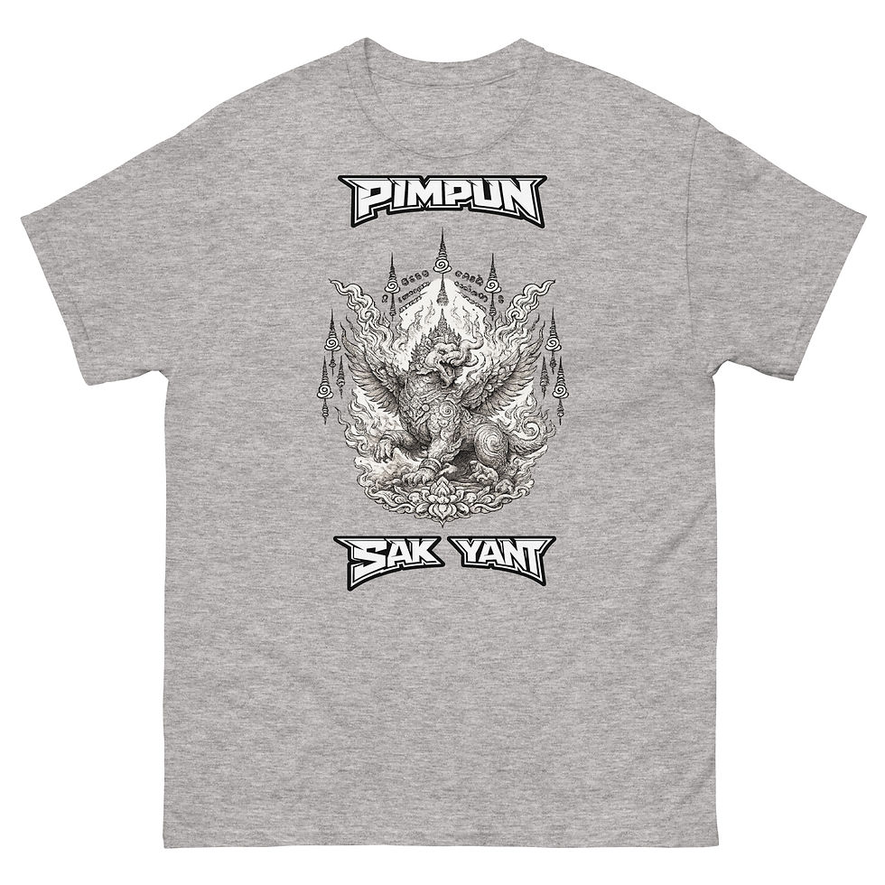 Miniaturbild: PIMPUN Sak Yant Kochasri T-Shirt – Mystische Thai Tattoo Kunst