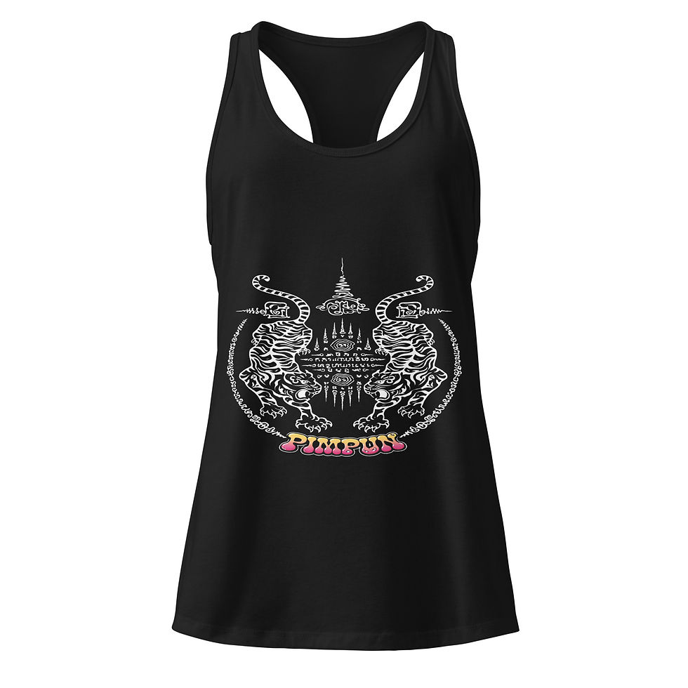 Miniaturbild: Muay Thai Damen Tank Top – Sacred Tiger Thailand Tattoo Style Kampfsport Shirt