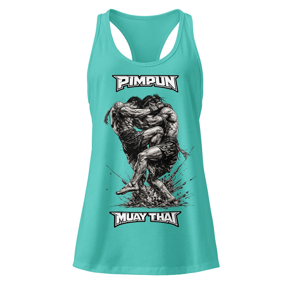 Miniaturbild: Muay Thai Damen Tank Top – Clinch Fight Design | Knee Strikes | MMA Top