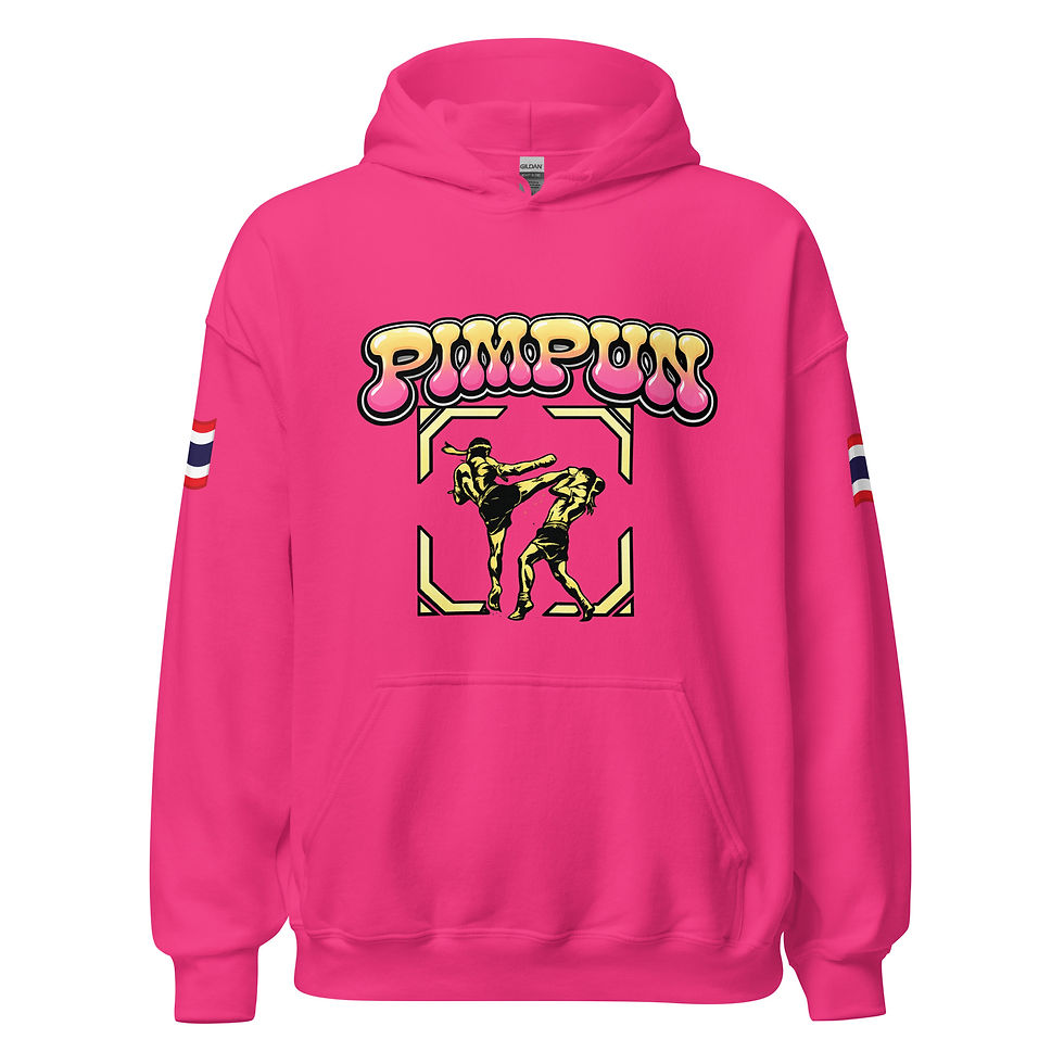 Miniaturbild: PIMPUN Muay Thai Kick Hoodie – Unisex Fighter Hoodie Kickboxing Design