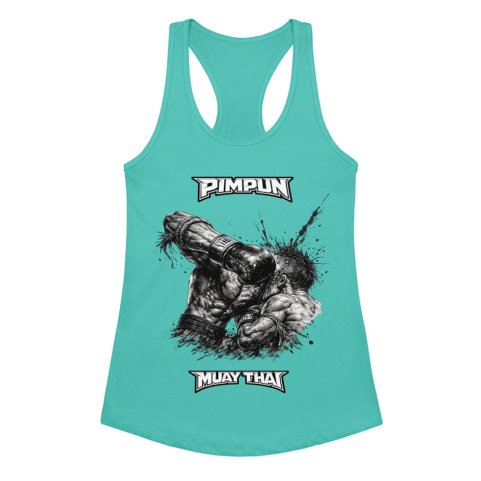 Miniaturbild: Muay Thai Damen Tank Top – Elbow Strike Design | MMA Top | Gym Wear