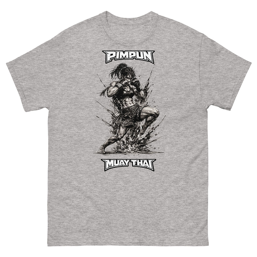 Miniaturbild: Muay Thai Fighter Shirt – Female Power Strike | Ink Combat Design